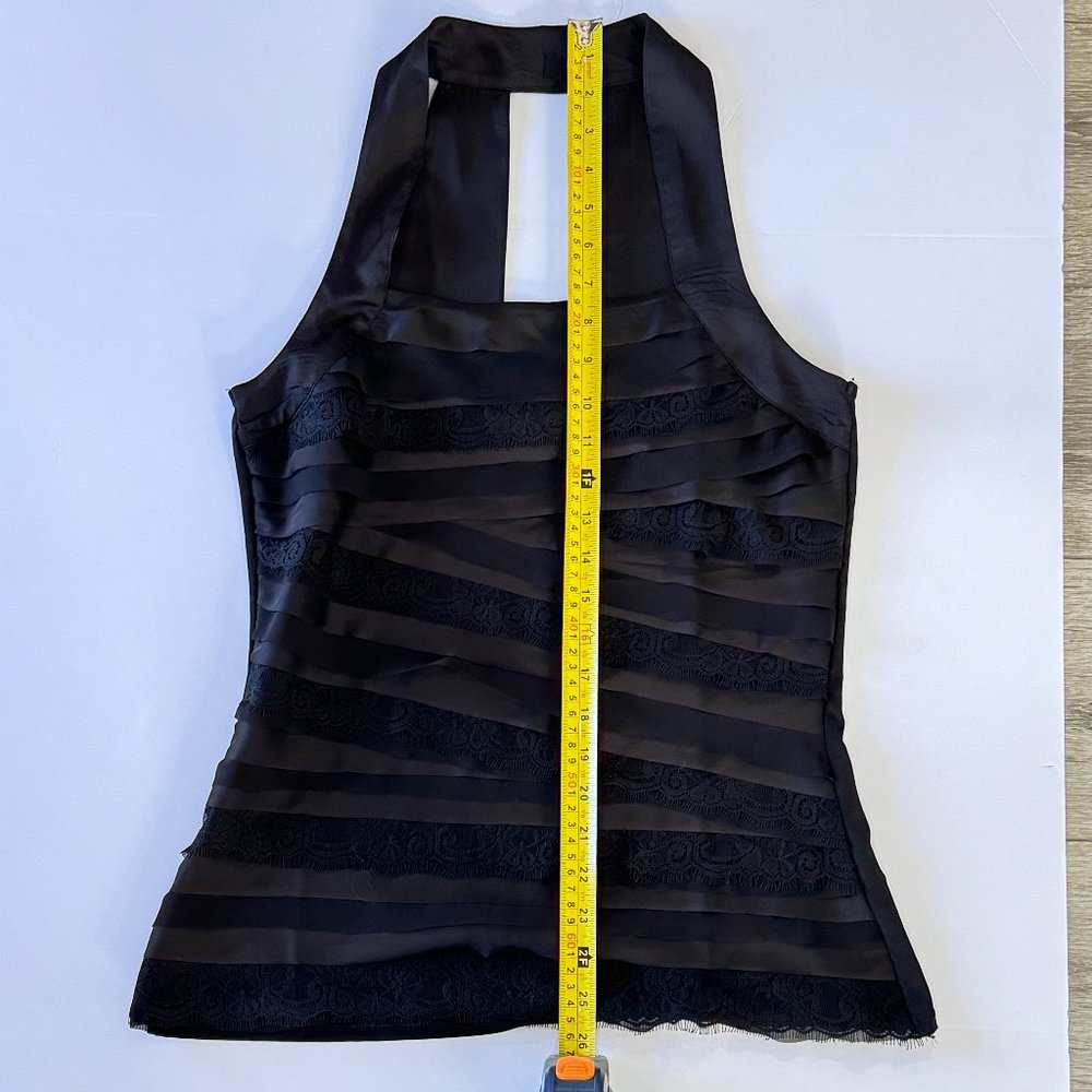 WHBM Black Tiered Halter Top - Picture 7 of 11